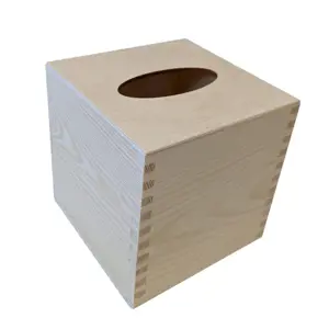 Produkt 91440 Dřevěná krabička na kapesníky, čtvercová, 13 x 13 x 13 cm