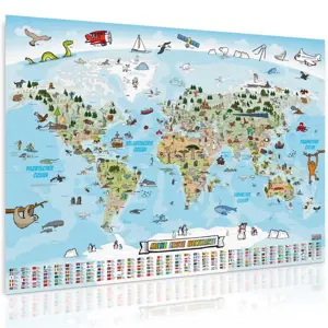 Produkt Dětská vzdělávací mapa světa 140 x 100cm- francouzský jazyk