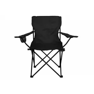 Produkt Divero 33263 Skládací kempingová židle s držákem nápojů, černá