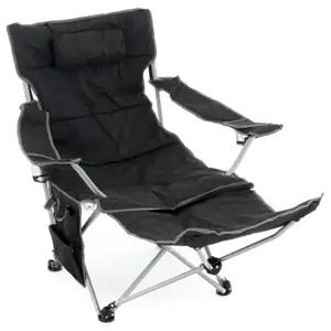 Produkt Divero D75907 kempingová židle s odnímatelnou podnožkou, černá