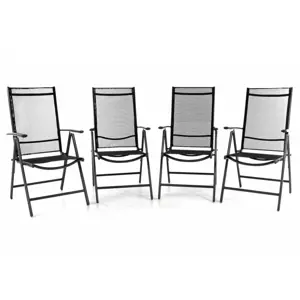 Produkt Garthen 40770 Sada čtyř zahradních polohovatelných židlí - černá