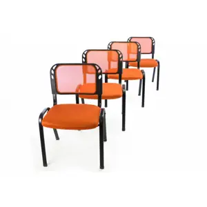 Produkt Garthen 40800 Sada 4 stohovatelných kongresových židlí - oranžová