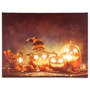 Produkt Garthen 70064 Nástěnná malba Happy Halloween - 8 LED, 30 x 40 cm