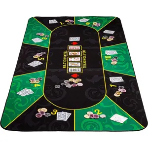 Produkt Garthen Skládací pokerová podložka, zelená/černá, 160 x 80 cm