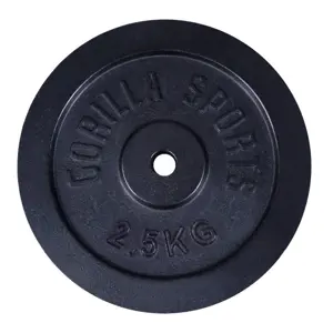 Gorilla Sports Litinový zátěžový kotouč, černá, 2,5 kg
