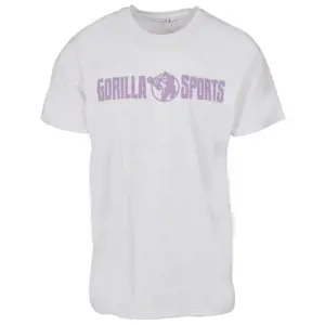 Produkt Gorilla Sports Sportovní tričko s potiskem, bílo/fialová 2XL