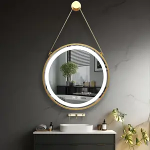 Produkt IREDA Koupelnové LED zrcadlo s osvětlením, zlatý rám, 60 cm