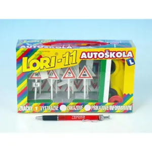 Produkt LORI 11 Stavebnice Autoškola Dopravní značky 16ks+2 kužely+auto plast v krabici 22x13x6cm