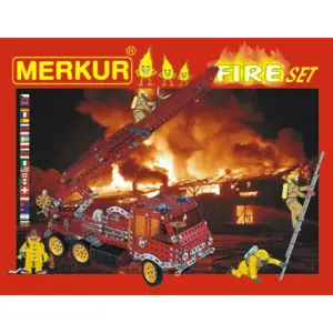 MERKUR FIRE Set Stavebnice 20 modelů 708ks 2 vrstvy v krabici 36x27x5,5cm