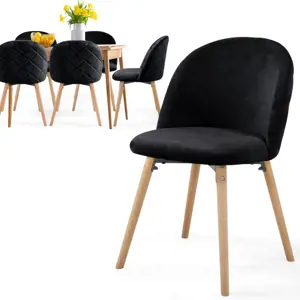 Produkt MIADOMODO Sada jídelních židlí sametové, černá, 6 ks