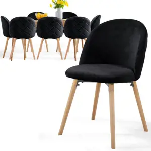 Produkt MIADOMODO Sada jídelních židlí sametové, černá, 8 ks