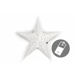 Produkt Nexos 32546 Vánoční dekorace - hvězda s časovačem 60 cm - 10 LED, bílá