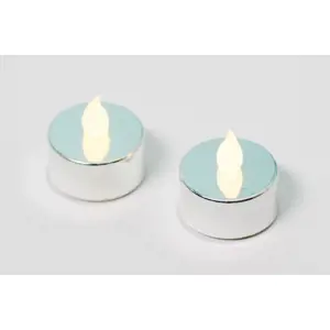 Nexos 42987 Dekorativní sada - 2 čajové svíčky - stříbrná