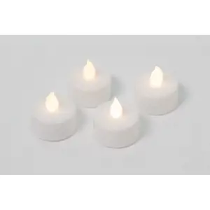 Nexos 42988 Dekorativní sada - 4 čajové svíčky - bílá