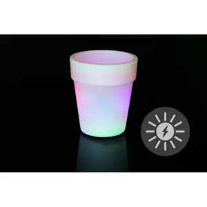 Produkt Nexos  55818 LED solární květináč bílý 3 LED měnící barvy 19x17 cm