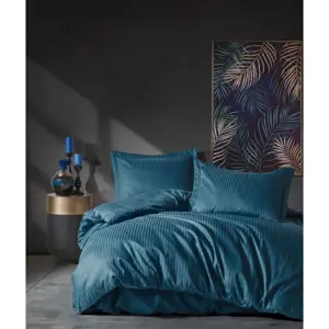 Produkt Saténové povlečení, set, 200 x 220 cm, modrá