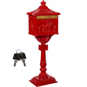 Produkt STILISTA starožitná poštovní schránka, 118 cm, červená