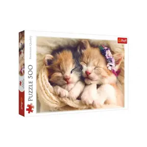 Produkt Trefl Spící koťata 48 x 34 cm v krabici 40 x 26,5 x 4,5 cm 500 dílků