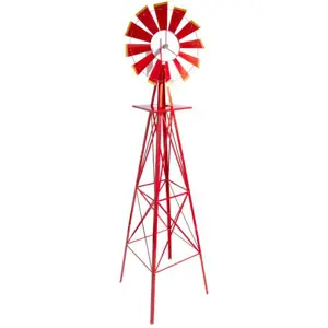 Produkt Tuin Větrný mlýn červený, 245 cm