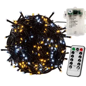 Produkt VOLTRONIC® 67405 Vánoční řetěz 5 m, 50 LED, teple/stud.bílý+ovladač