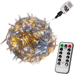 Produkt VOLTRONIC® 67605 Vánoční řetěz - 200 LED, teple/stud.bílý + ovladač