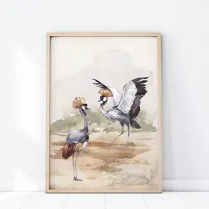 Produkt lovel.cz Plakát Safari - Ptáci jeřáby korunované P331