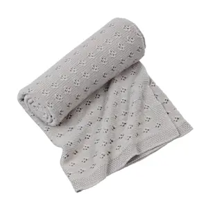 Produkt lovel.cz Pletená bambusová deka pro děti openwork - Light grey