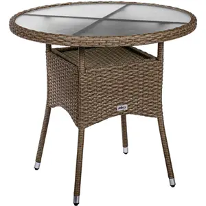 Produkt Stilista 90617 STILISTA Polyratanový stolek, 80 x 80 x 75 cm, krémový