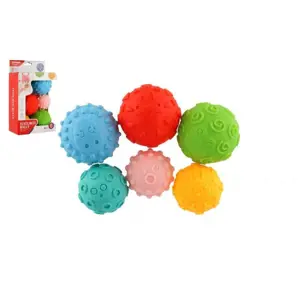 Produkt Teddies Sada míčků 6ks s texturou gumové 6 8cm